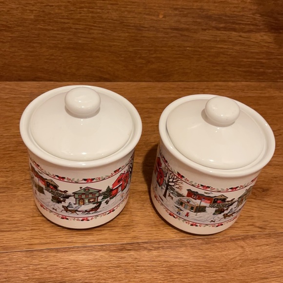 2 set Christmas Jar, cotton, candy, sugar ceramic jar multi use - Picture 3 of 5